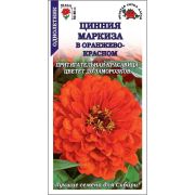 Цинния Маркиза в Оранжево-красном /Сотка / 0,2г/ h-80см d-14см /*1200